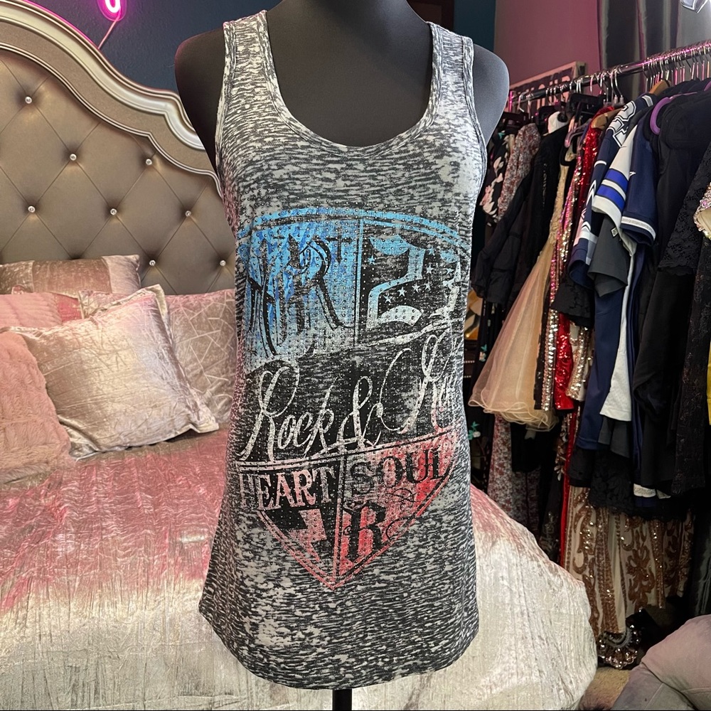 Rock & Roll Cowgirl Tank with Studs on Front Size Medium